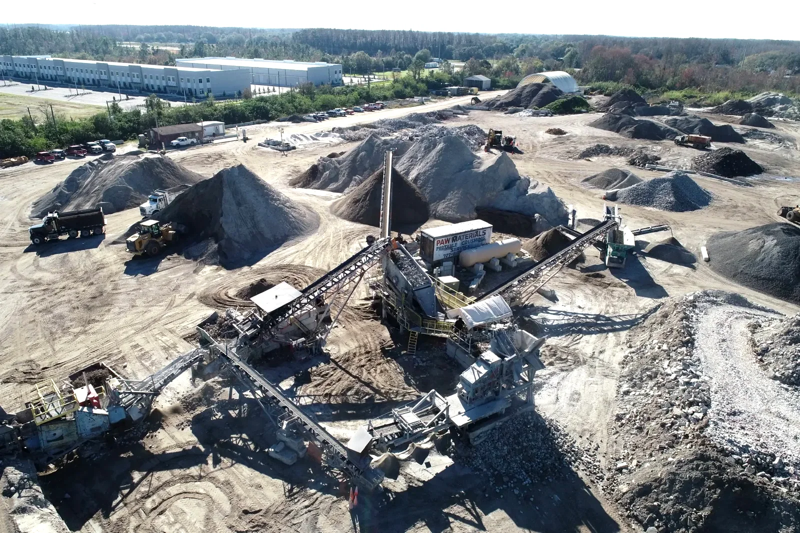 Aerial view of PAW recycling yard in Odessa, Florida